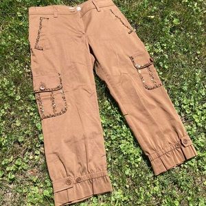 Moschino Cheap and Chic Beaded Cargo Capri Pants